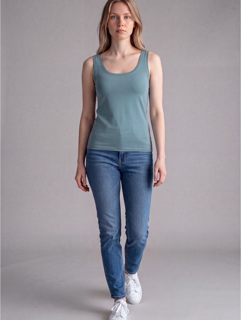NWOT Peruvian Connection Sage Green Pima Cotton Scoop Neck Tank Top S [COPY]